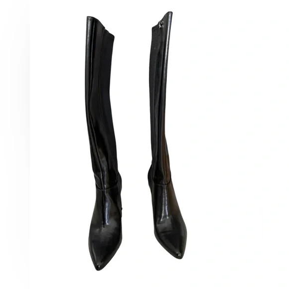 NIB Calvin Klein Loanna Black stretch pointed heeled boots 7.5 - Picture 2 of 8